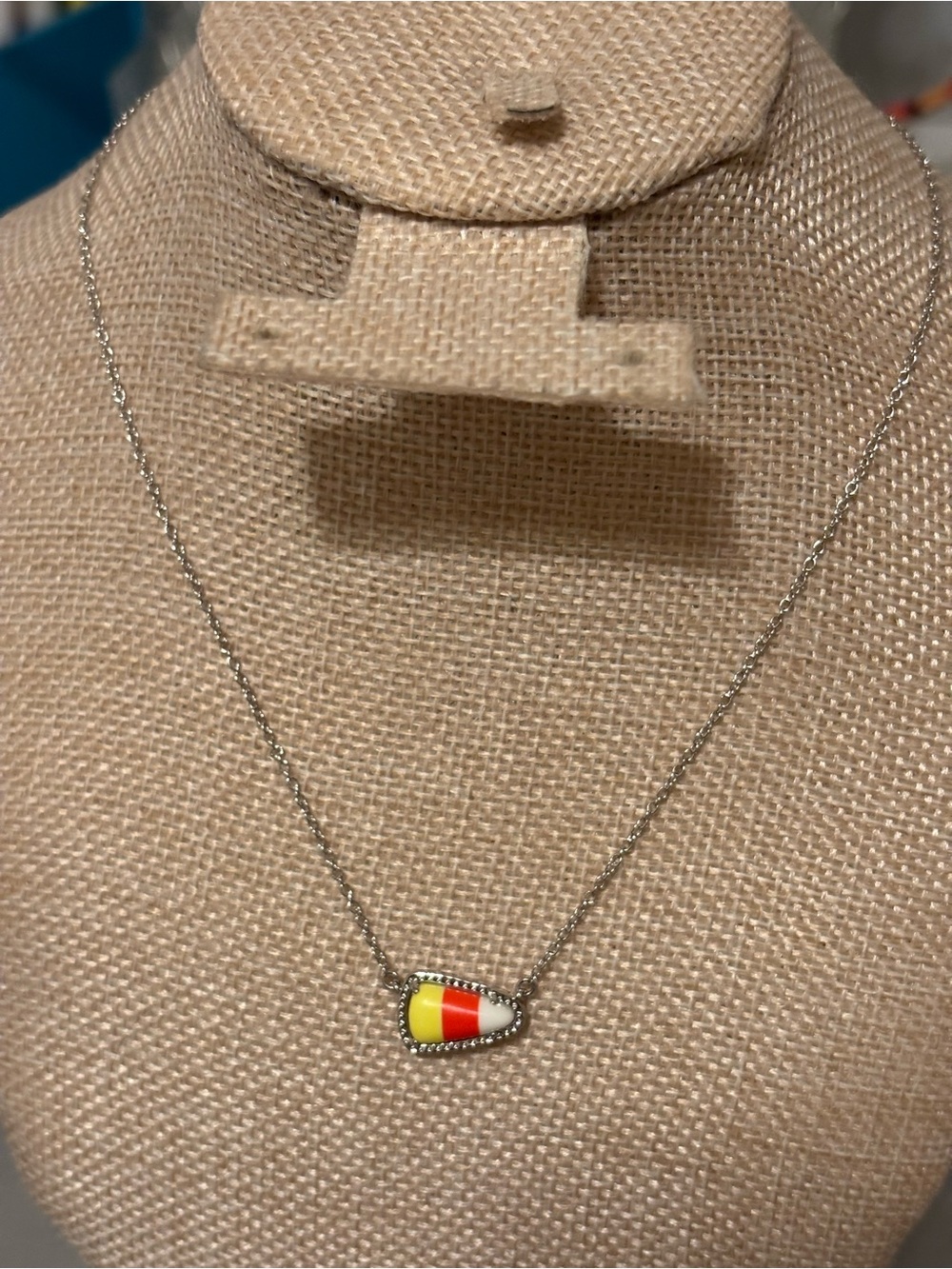 Kendra Scott Candy Corn Pendant Necklace in Yellow, Orange & White
